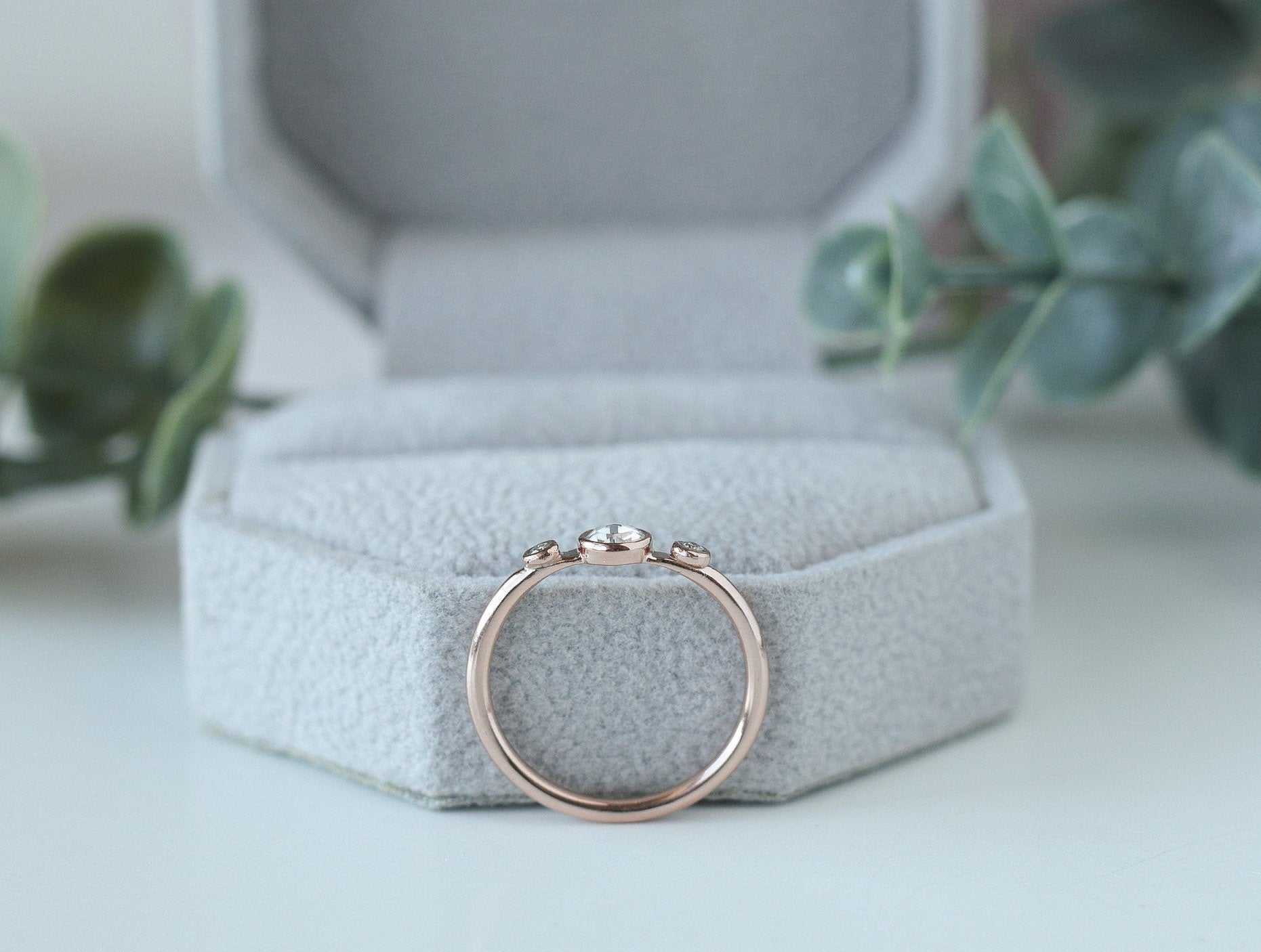 Rose Gold Moissanite Ring