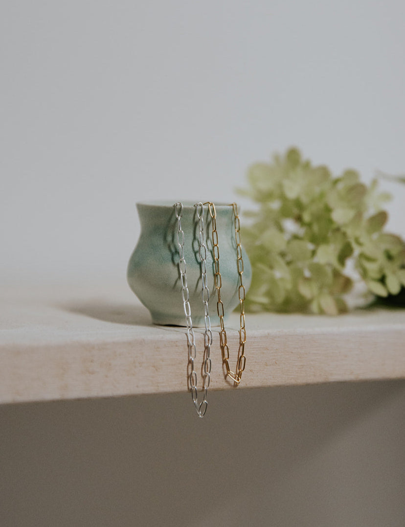 delicate 2.1mm paperclip chain necklaces by scenic route jewellery