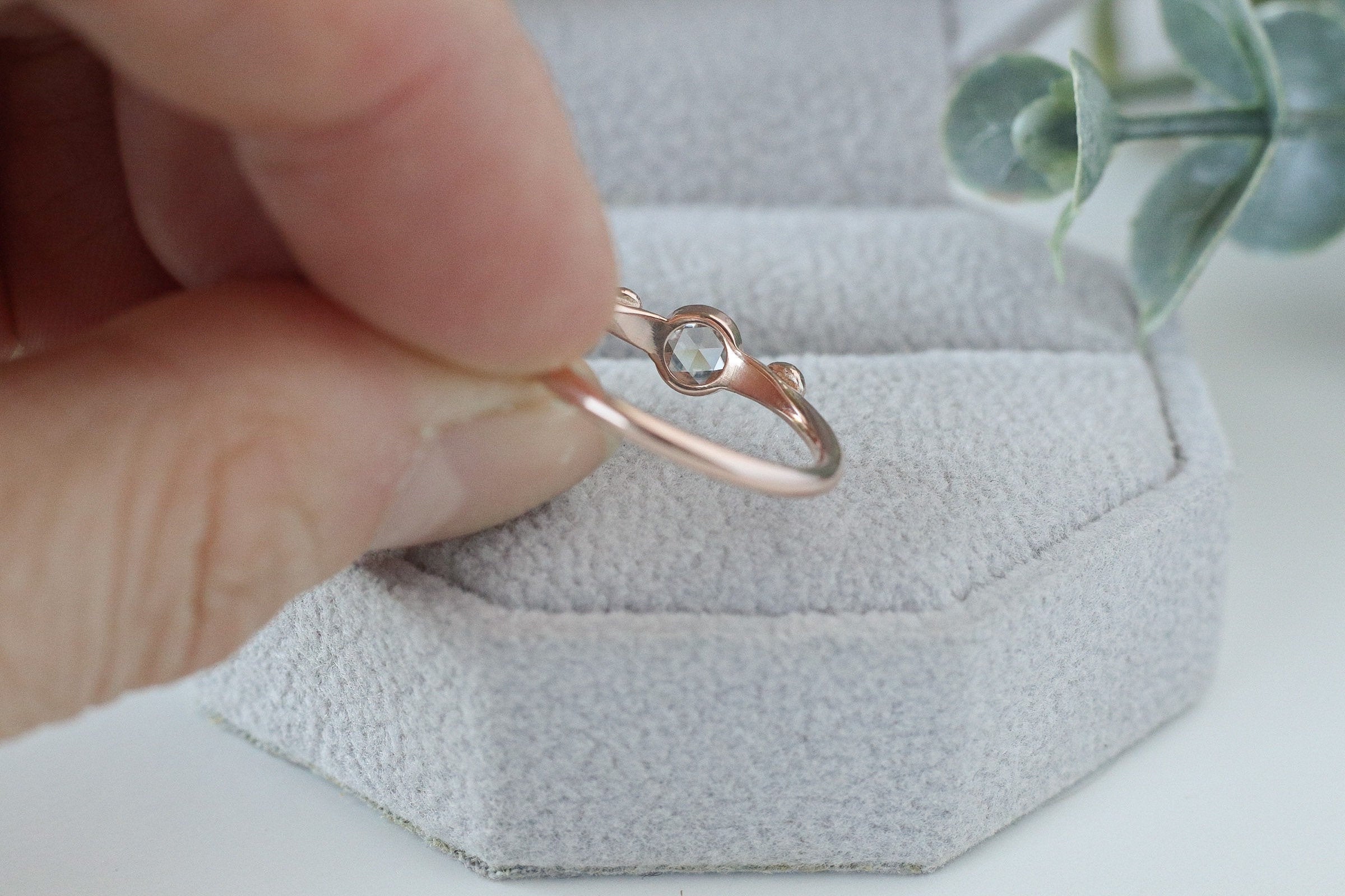 Rose Gold Moissanite Ring