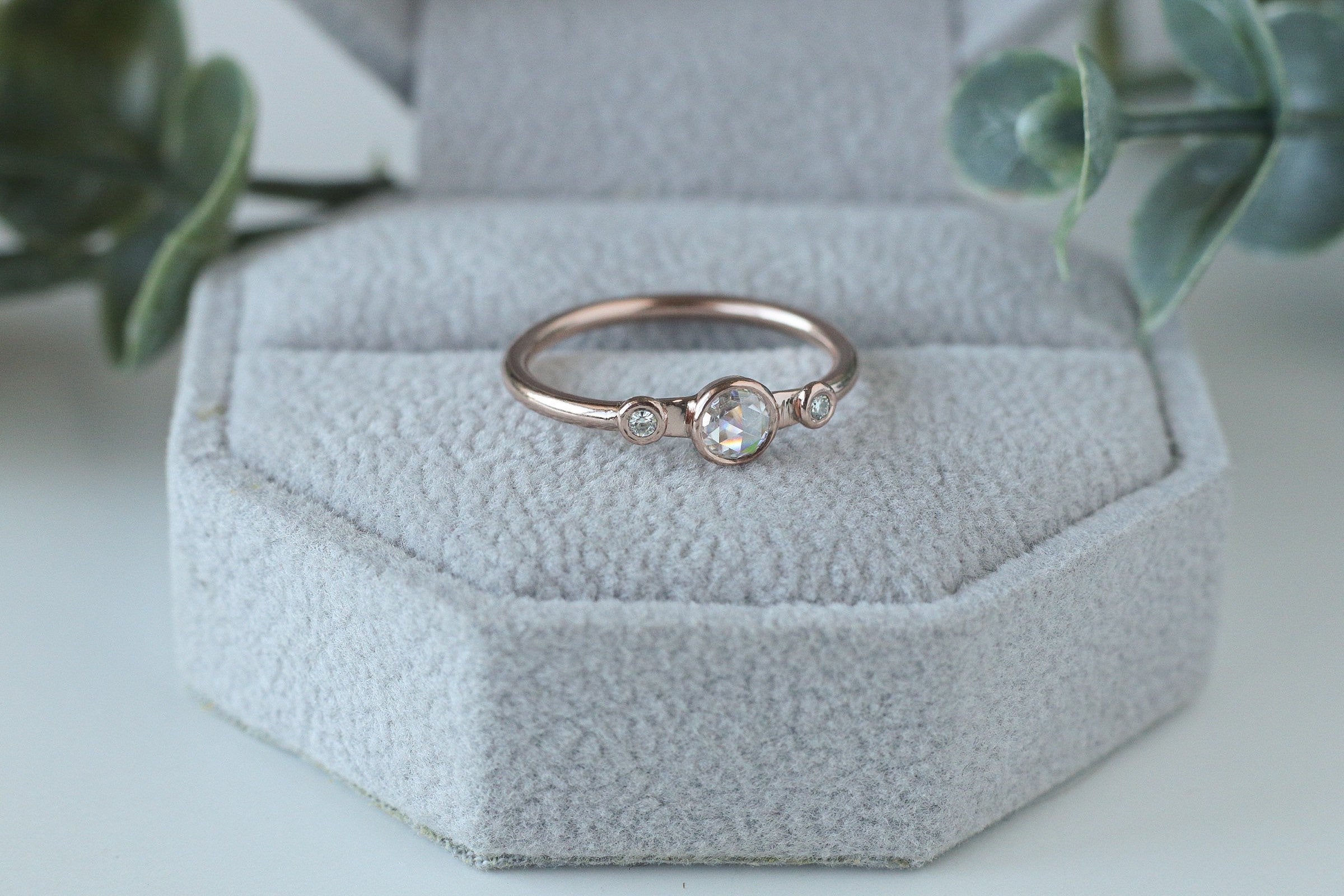 Rose Gold Moissanite Ring