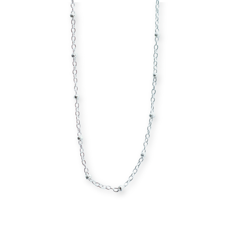 silver beaded chain on transparent background