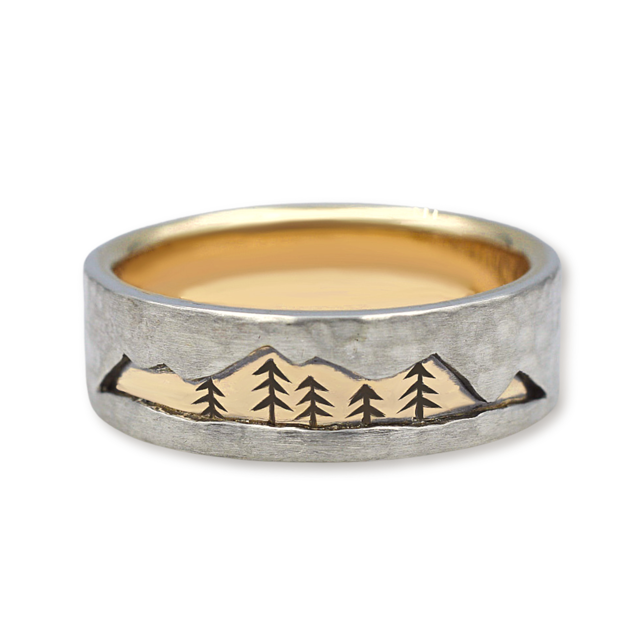 Mixed Metal Ridge Ring